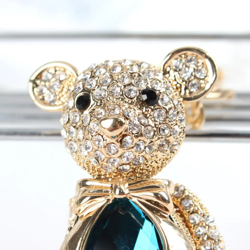 Lovely Bear Butterfly Cute Crystal Rhinestone Charm Pendant Purse Bag Car Key Ring Chain Creative Wedding Party Gift