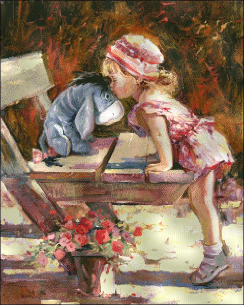 Needlework for embroidery DIY DMC High Quality - Counted Cross Stitch Kits 14 ct Oil painting - A Kiss For My Friend