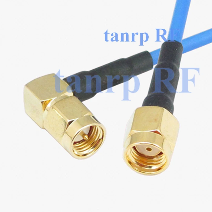 

10pcs 15CM coaxial Sexi Flexible blue jumper extension cable RG405 6in RP SMA male to SMA male right angle RF 3G 4G router WIFI