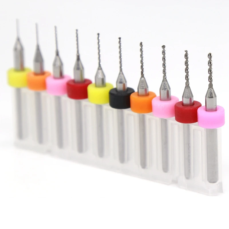 HANGXIN-0.3-1.2mm 10PCS 텅스텐 카바이드 금속 마이크로 드릴 CNC 라우터 목재 드릴 전기 드릴 도구 PCB 드릴