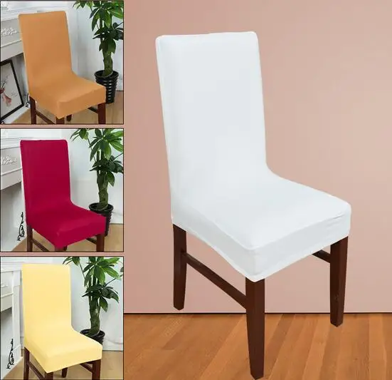 

Hot Colors Dining Chair Covers Spandex Strech Elastic Chair Covers For Wedding Party Home Deco Cover on a Chair 40-60cm