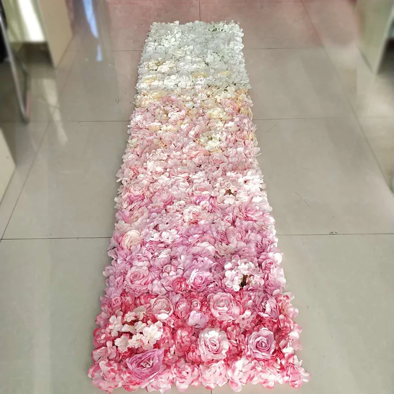 40X60cm 3D Wedding Flower Wall Gradual Change Artificial Hydrangea Peony Rose Flower Stage Decoration Backdrop Panels Arch Decor
