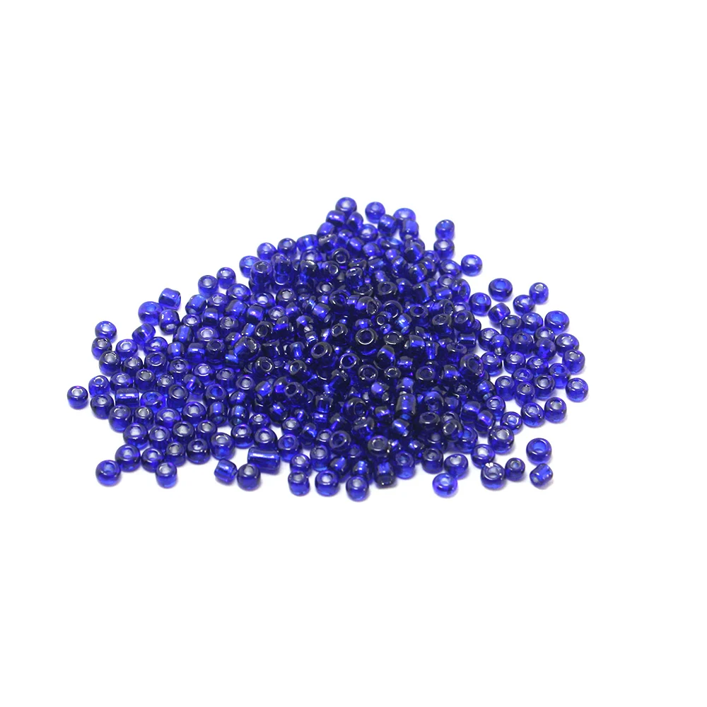 Factory Frice 80g/lot 3mm DK Blue DIY Glass Loose Seed Beads with silver inner line for Garment Accessories