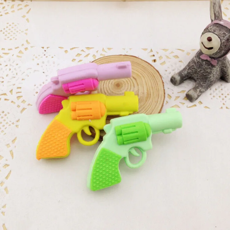 1 Pcs Creative Removable  Lovely Gun Eraser /cartoon Rubber Students Erasers/stationery/children Gift Erasers