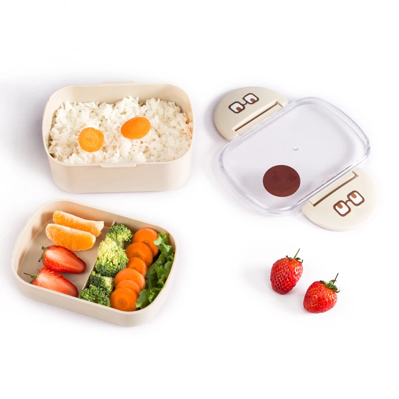 TUUTH Lunch Box Plastic Microwave Portable Double Layer Food Container Fruit Storage For Picnic School Office Workers