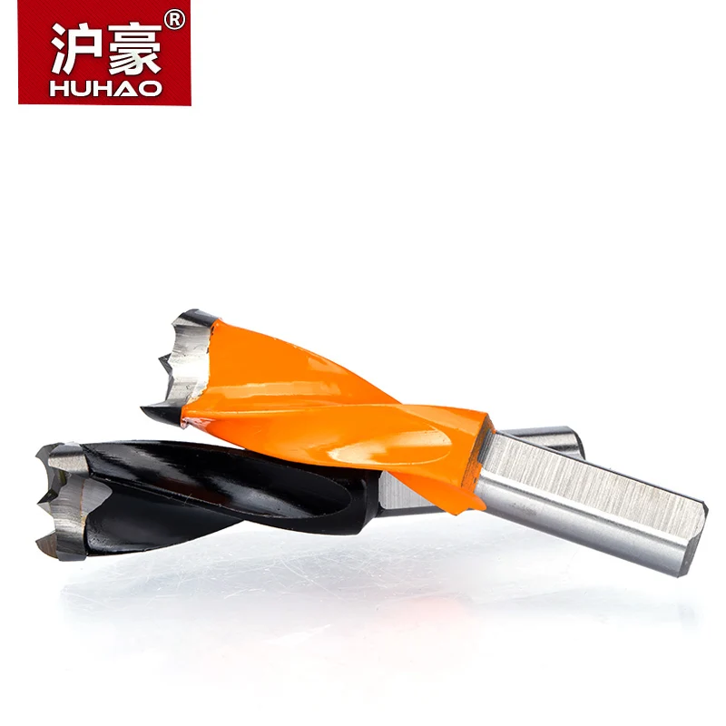 HUHAO Wood Crown Router Bit 1pc Left/Right Rotation Row Drill Bits  Shank 10mm 2 Flute Carbide Cutter Woodworking Drill
