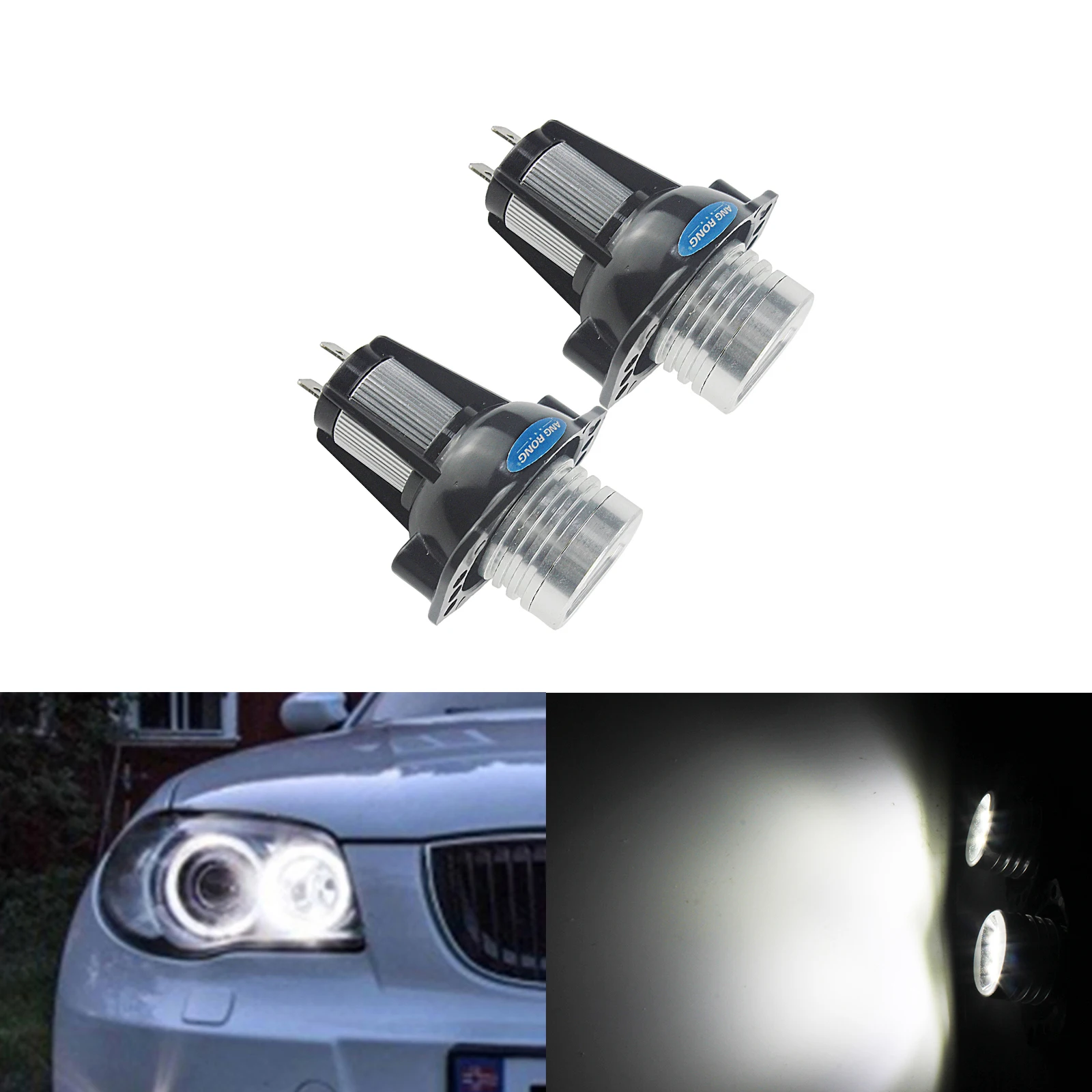 ANGRONG FOR BMW E39 E87 E60 E63 E64 E65 E66 E53 E83 LED ANGEL EYES HALO LIGHT 3W WHITE BULB