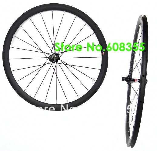 

Full Carbon Clincher rims Road Bike Bicycle 700C Clincher Wheelset 38mm - F : 20H / R : 24H