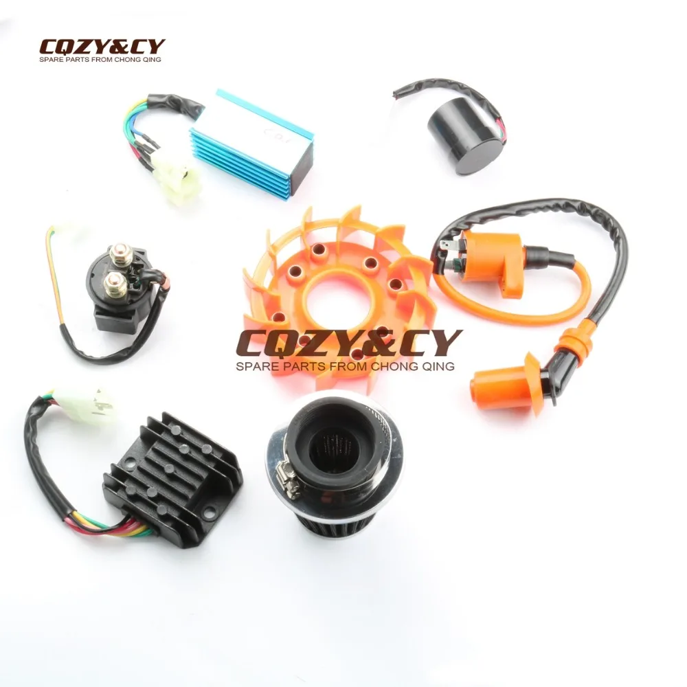 155cc EGR Big Bore Kit, Performance Coil AC CDI & A14 Cam & Fan for GY6 150cc 157QMJ 58.5mm Chinese Scooter