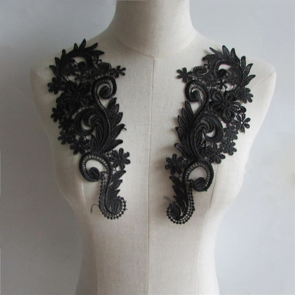 high quality brand new embroidery applique lace neckline Sewing accessories DIY decoration applique YL259 a pair for sale