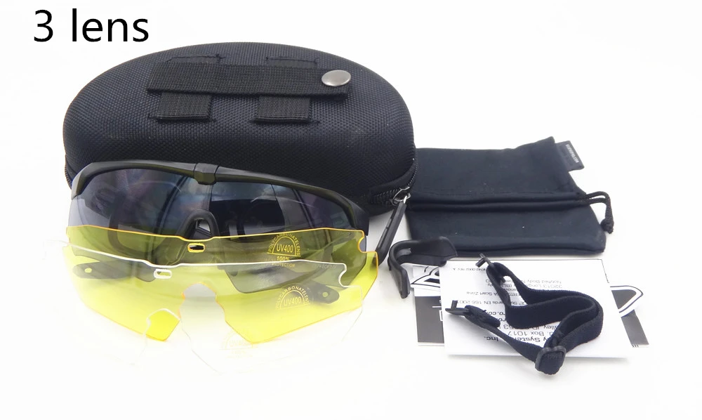 TR90 military goggles 3 Lens Polarized Ballistic Military Sport Men Sunglasses Army Bullet-proof Eyewear shooting