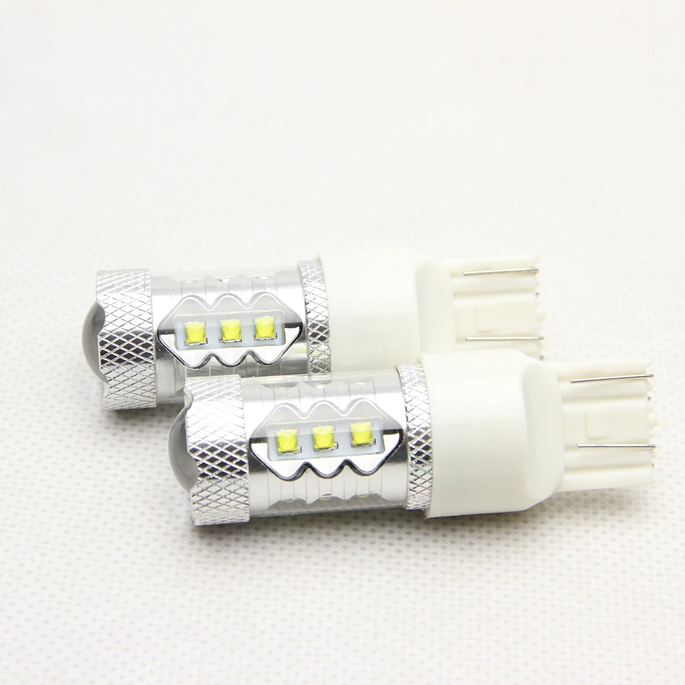 2x RED/White/Yellow W21/5W 7443 7440 7441 7444 992 T20 80W High Power Backup Reverse Turn Signal Led light Car Lights headlight