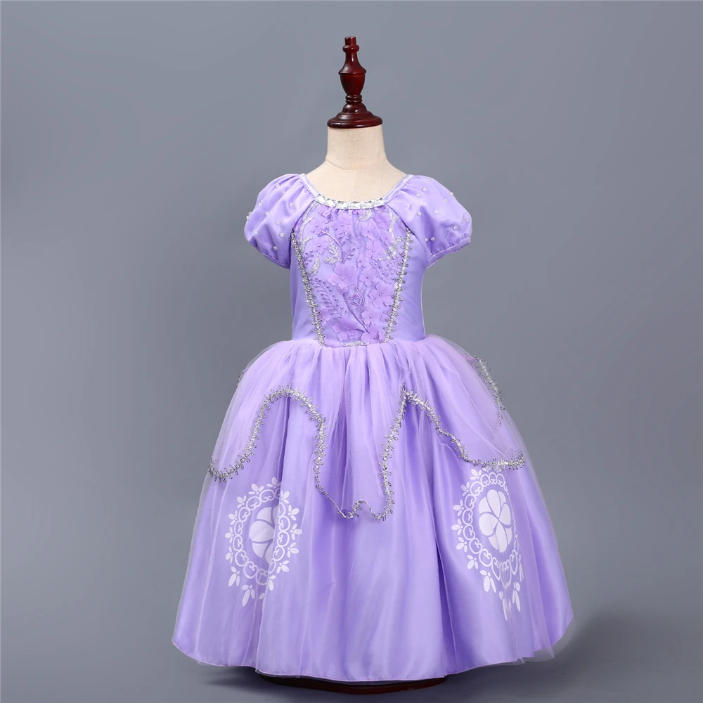 Kids Girls Princess Sofia Dress Rapunzel Dresses Ball Gown Long Party Dress Children Clothing Kids Halloween Cosplay Costume