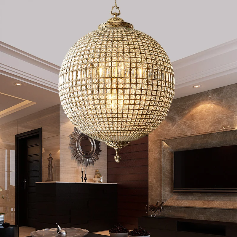 

small globe crystal brass chandelier antique sphere copper hanging lights 1 light luxury bronze kitchen dining room chandeliers