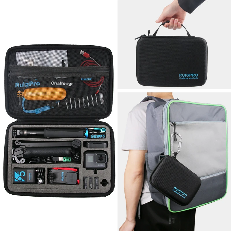 Borsa da trasporto portatile Custodia protettiva Scatola Borsa da 3 dimensioni per GoPro Hero 9 8 7 6 5 4 Xiaomi YI Sjcam Accessori Borsa per