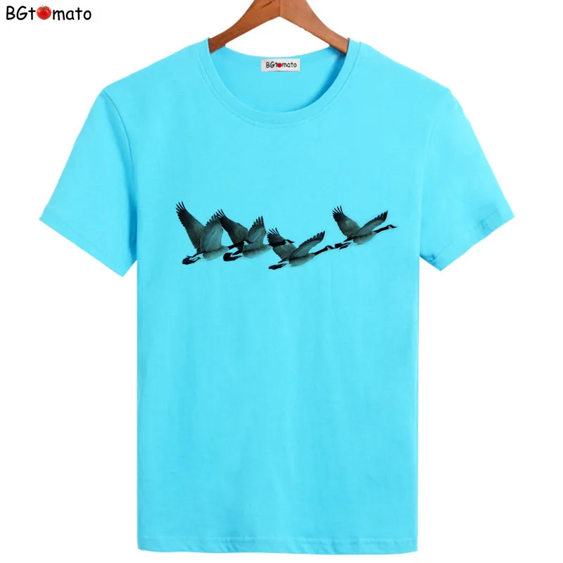 BGtomato 2022 Wild goose tshirt birds flying in the sky t shirt men freedom shirt men body camisetas hombre harajuku men clothes