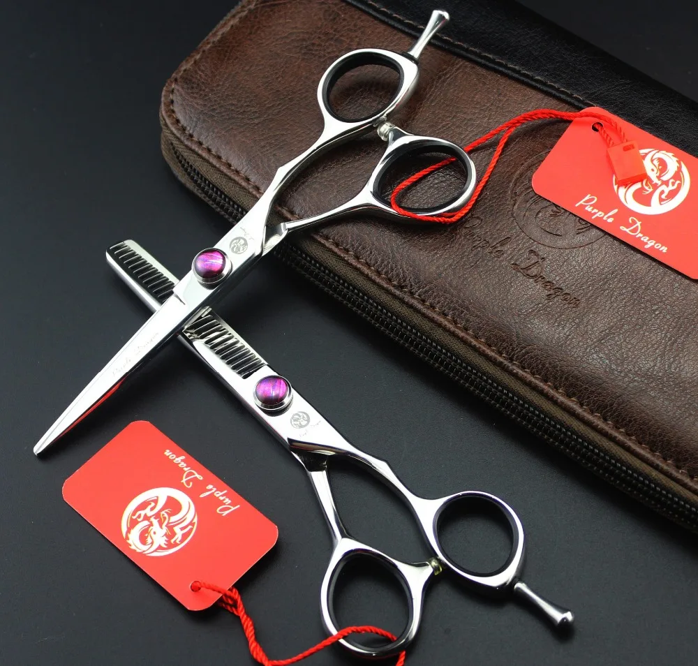 

570# 5.5'' Brand Purple Dragon TOP GRADE Hairdressing Scissors 440C 62HRC Barbers Cutting Scissors Thinning Shears Hair Scissors