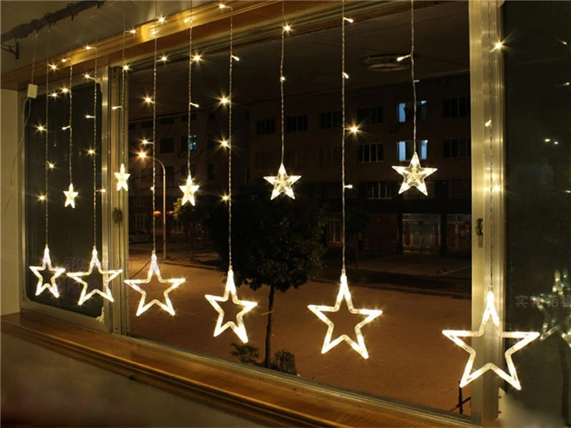 New 2.5M 110V 220V Strobe stars Led string Light Christmas Decoration Star Garland String fairy Light for Partys Wedding Holiday