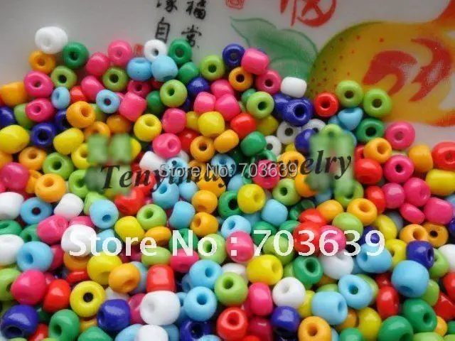 Mixed Color 4mm Seed Shape Mini Ceramic Loose Beads For DIY Free Shipping(5000pcs)