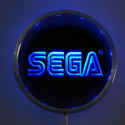 rs-e0054 Sega LED 네온 불빛 라운드 간판 25cm/ 10인치 - RGB 멀티 컬러 원격 무선 제어 기능이 있는 바 간판
