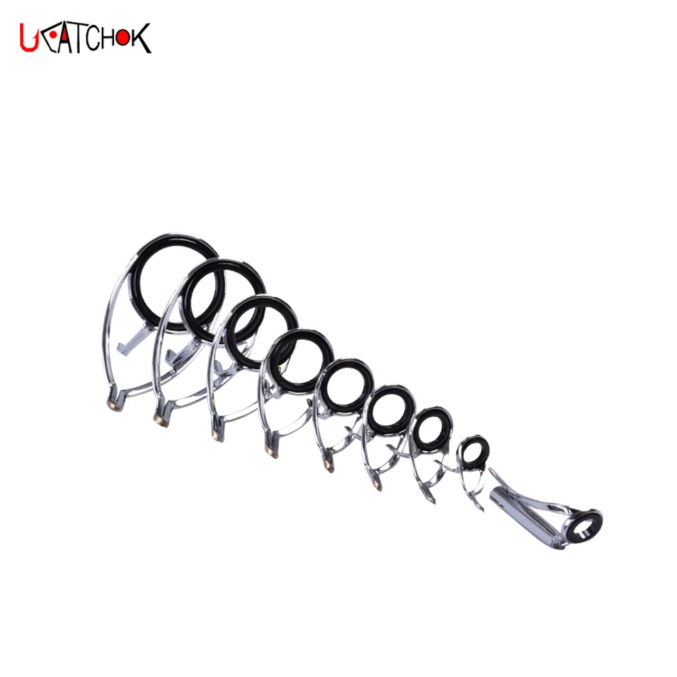 8pcs/set KW Fishing Rod Guide Ring Set Bracket Rod DIY Repair Renew Refit Replacement Pole Components Accessories Stick Crane