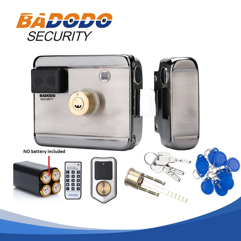 10 tags Electric lock & gate lock Access Control system Electronic integrated RFID Door Rim lock with IC reader 13.56MHZ