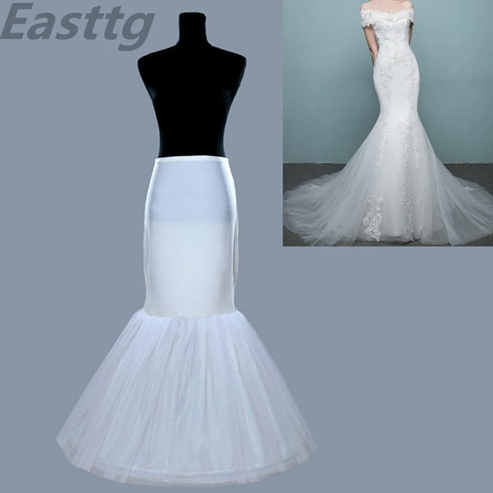 Alta qualidade sereia nupcial casamento petticoat vestido de noiva underskirt para acessórios do casamento crinoline deslizamento