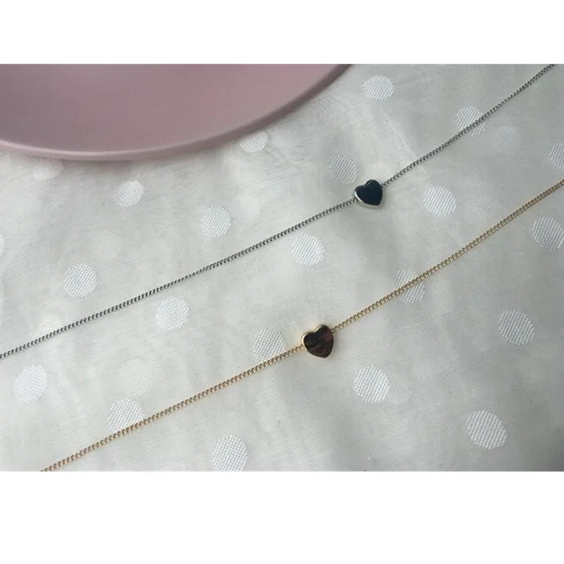 New Golden Silver Color Small Heart Necklaces Bijoux For Women Collars Fashion Jewelry Collarbone Pendant Necklace NA219