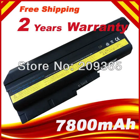 7800mAh Аккумулятор для ноутбука IBM ThinkPad R60 R60e T60 T60p Z60m Z61e Z61m Z61p для Lenovo R500 T500 W500