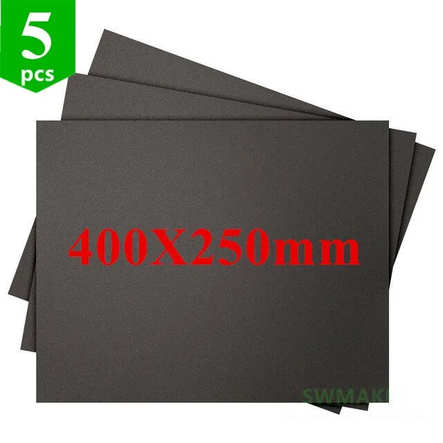 5pcs 400X250mm 3D Printing Build Surface sticker ABS for TEVO Black Widow 3D printer Square Black sheet super stick sheet