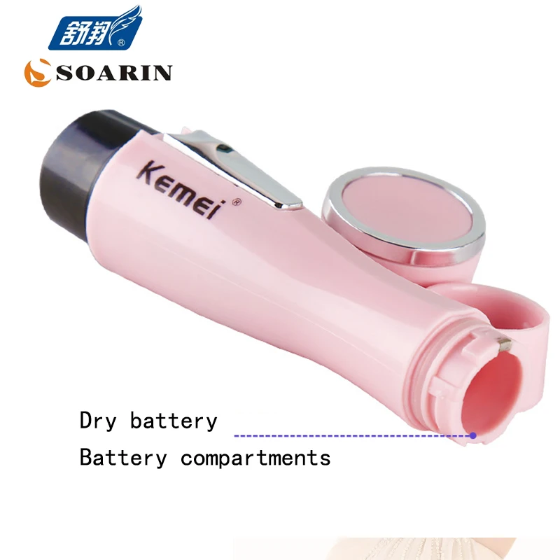 KEMEI Mini Epilator Bikini Women AAA Battery Electric Epilator Hair Removal Body Lady Shaver Trimmer for Women Face Electric