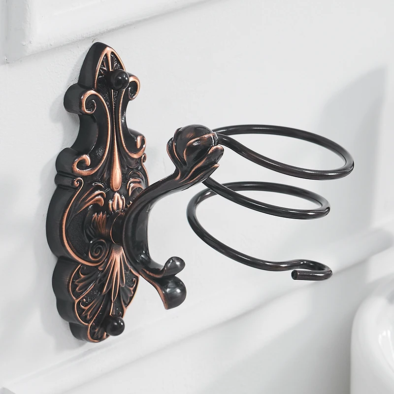 Bathroom Shelves Hair Dryer Holder Wall Mount Hair Blower Holder Brass Bathroom Accessories Bronze Wall Bathroom Shelf WF-88820