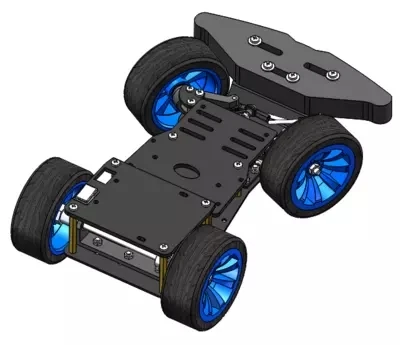 4WD RC Smart Car Chassis With Metal Steering Gear Servo Bearing Kit Controlled By Arduino 4 Wheels Robot Model Diy RC Toy