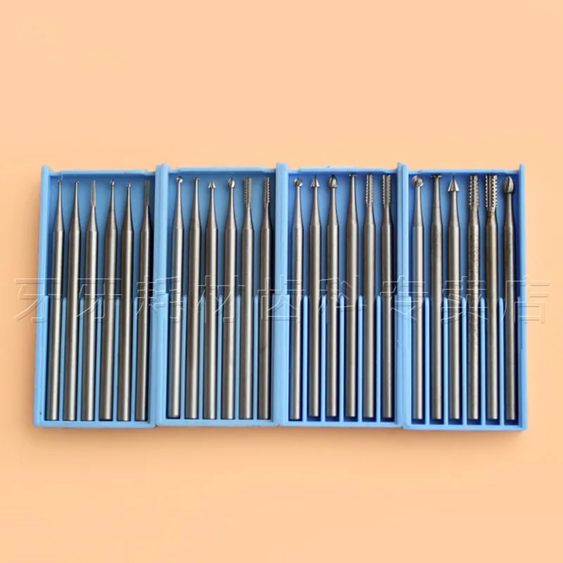 

6pcs/box Dental lab instruments Tungsten steel carbide grinding head rotary burr head grinding teeth dentistry carving