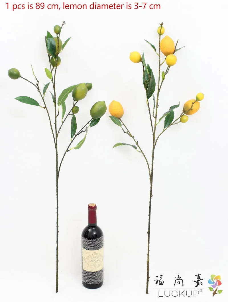 1 قطعة 89 سنتيمتر جميلة البلاستيك الاصطناعي الليمون الفاكهة فرع ديكور حديقة المنزل F447 #2