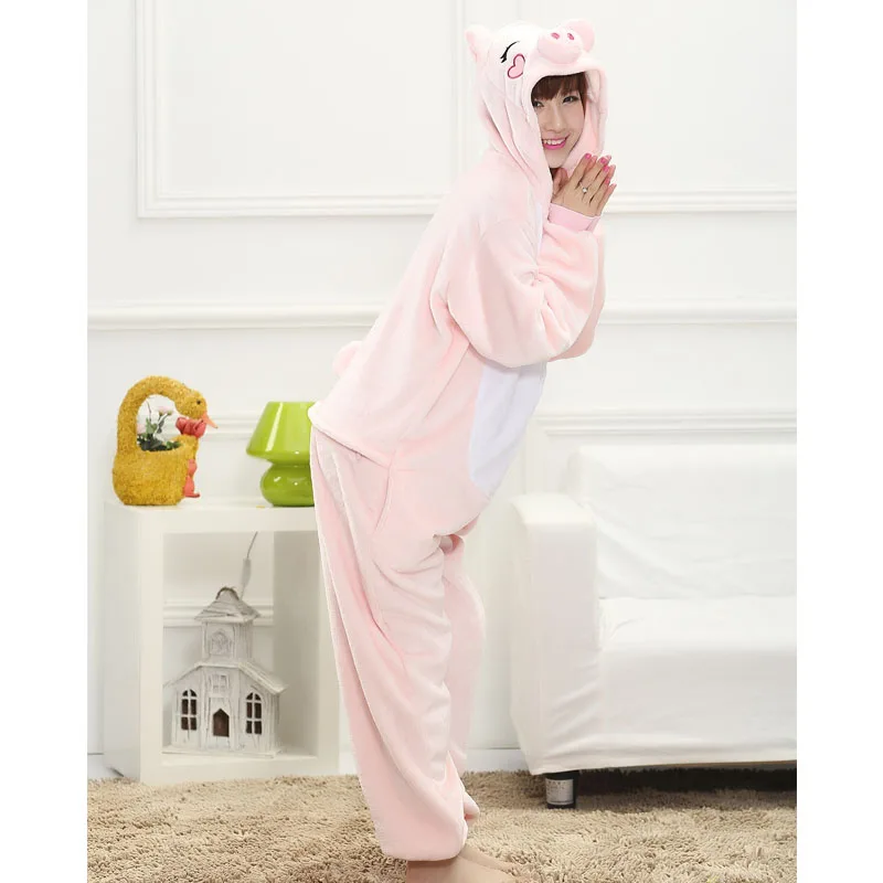 Phụ Nữ Onesie Động Vật Hình Con Heo Đáng Yêu Kigurumis Trưởng Thành Đảng Jumpsuit Món Quà Sinh Nhật Mùa Đông Ấm Đồ Ngủ Bé Gái Hoạt Hình Hồng Pyjama