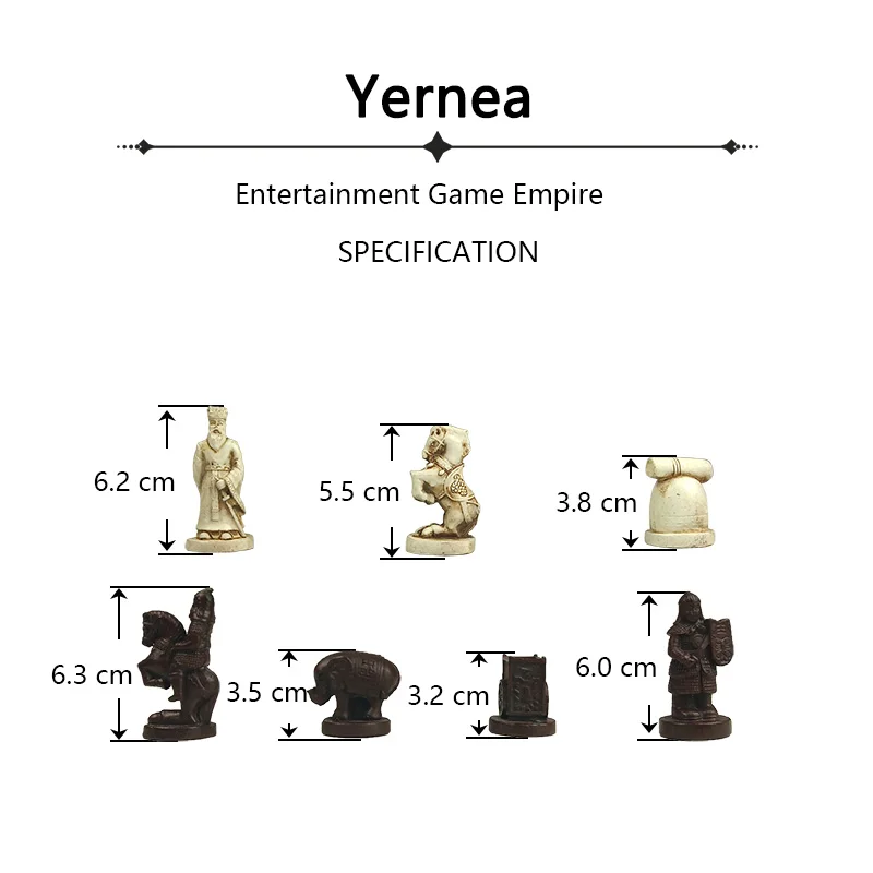 Yernea New Traditional Chinese Chess Game Set Resin Chess Pieces Suede Leather Chessboard High-quality Chess Board Game Retro