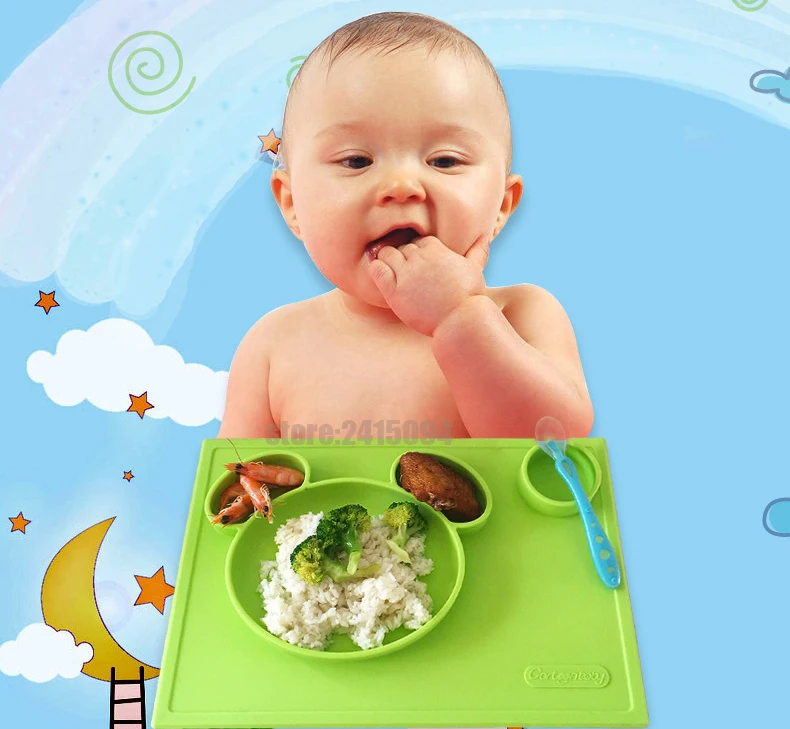 Silicone Feeding food trays designed for children toddler design Kid Children 4colors