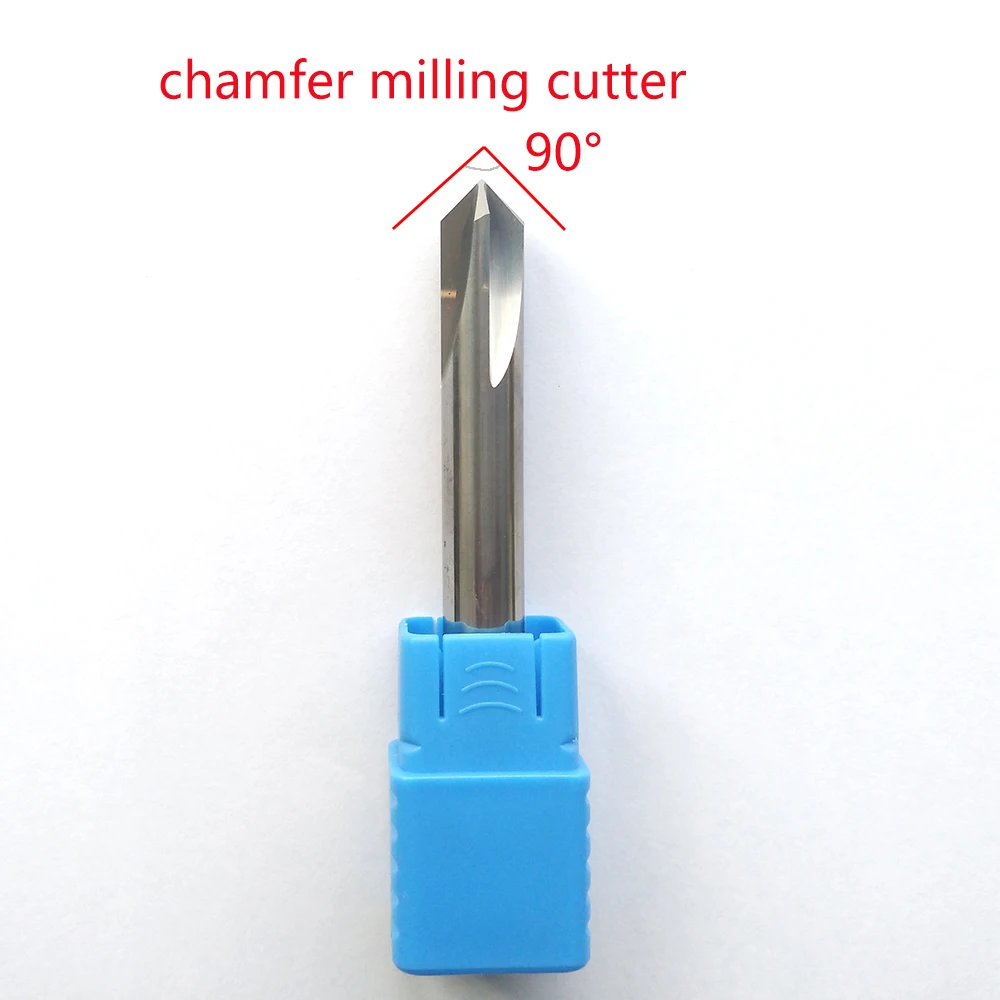 Chaflán de fresa de carburo HRC50 de 4 flautas, de 10mm y 90 grados, para fresadora cnc de aluminio
