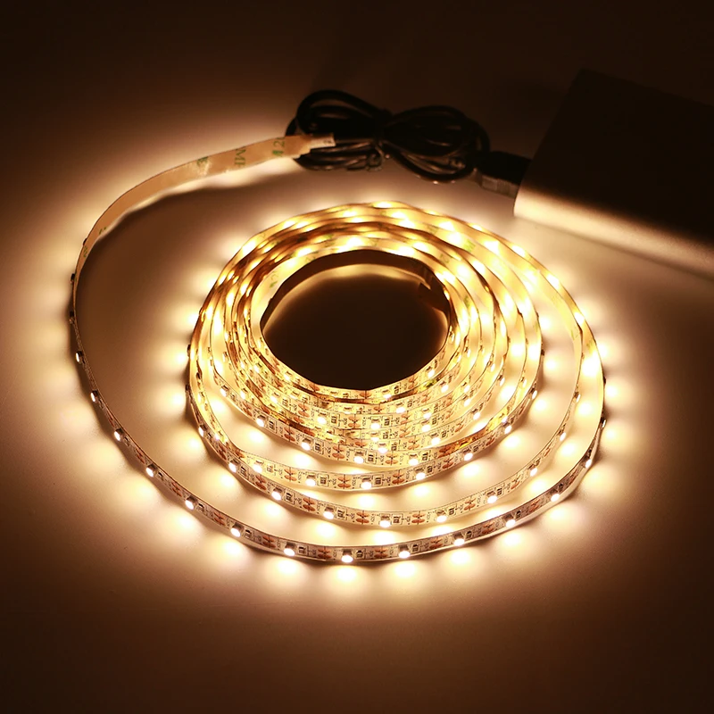 USB LED Strip Lamp SMD3528 DC5V 1M 2M 3M 4M 5M With Switch Flexible LED Light Tape Ribbon TV Desktop Screen Background Lighting