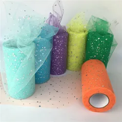 25 Yards 13cm Glitter Sequin Tulle Roll Spool Tutu Wedding Decoration Tulle Rolls Organza Gauze Element Table Runner Mariage