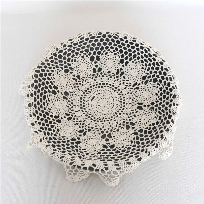 Adereços para foto, camada de renda bege, adereços de renda, doily, peça em anel para fotografia