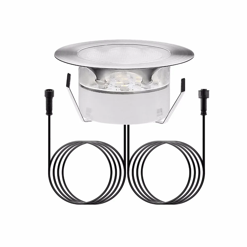 

QACA Outdoor Recessed Lamp Low Voltage LED Deck Garden Decoration Landscape Lighting Stainless Steel IP67 Waterproof DC12V 1.5W