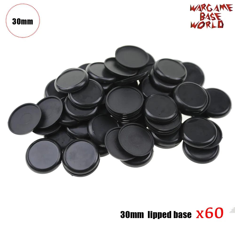 Bases de lijado de plástico de 30mm, bases de modelos de juegos de mesa, bases redondas con lijado