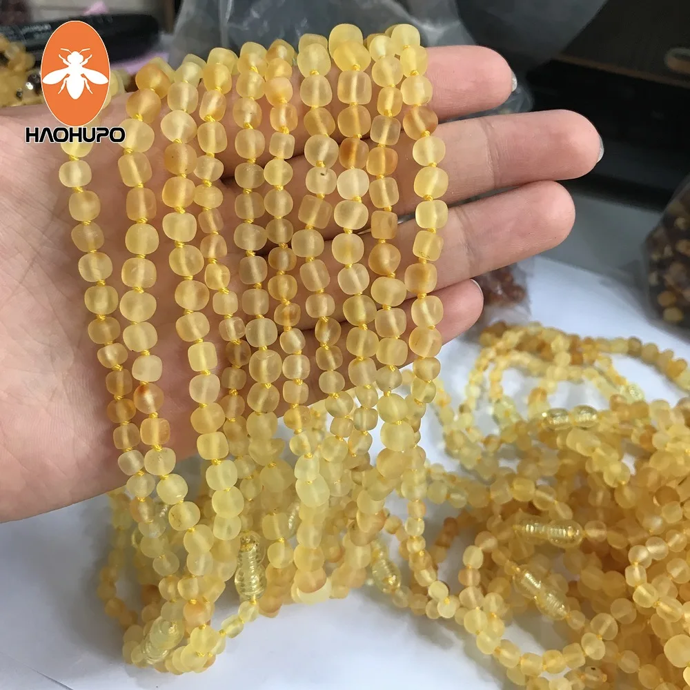 

HAOHUPO Wholesale 10pcs Baltic Amber Baroque Natural Women Necklaces Supplier 7 Colors Matte/Polished GIC Individually Packaged