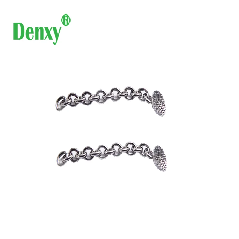 Denxy dental Orthodontic Lingual Button with Chain Dental Lingual Traction Chain Dental Supplies Dentist Use Orthodontic Bracket