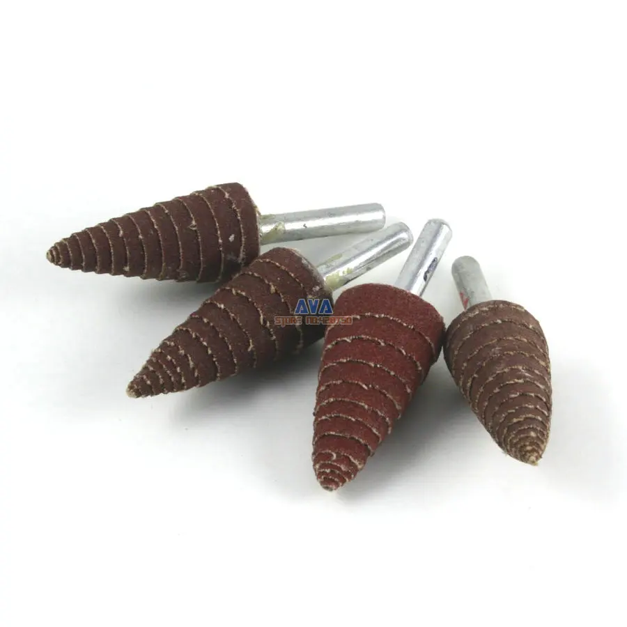 

1 Set 4 Pieces 20mm Cone Deburring Abrasive Flap Sanding Wheel 6mm Shank 80,120,180,240 Grit