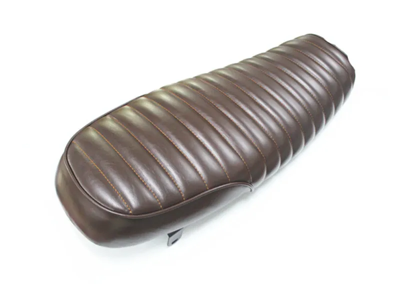 

640mm Universal HIGH Quality Vintage motorcycle Seat Handwork Stripe Motorcycle Seat Cushion Brown color