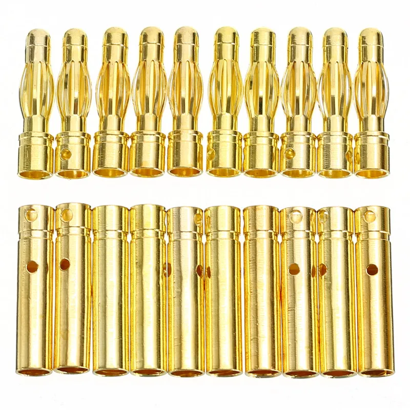 10Pair 4mm RC Battery Gold-plated Bullet Banana Plug High Quality Male Female Bullet Banana Connector