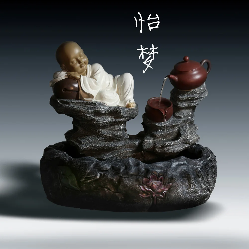 Generation of fat resin painted home feng shui transporter young novices Water fountains Decoration